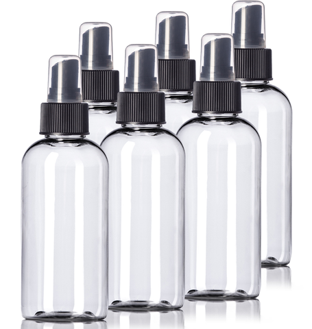 4oz Plastic Clear Bottles 6 Pack BPA Free Squeeze Containers