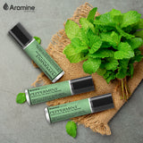 Peppermint Roll-On bottle with Aromine label