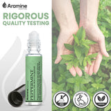 Peppermint Roll-On bottle, quality badges