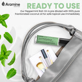 Peppermint Roll-On bottle, portable travel size